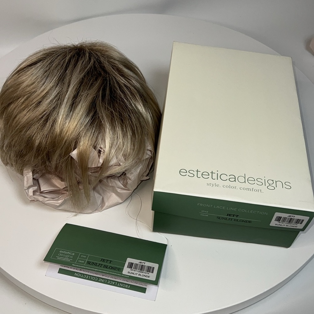 NWT ESTETICA DESIGNS JETT FRONT LACE LINE WIG SHORT HAIR IN SUNLIT BLONDE - Picture 14 of 17